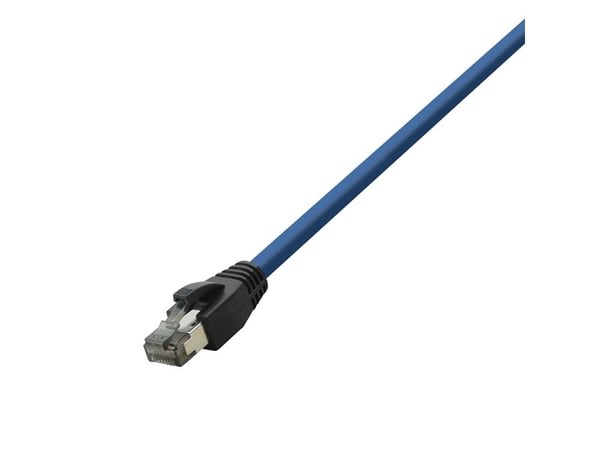 LogiLink - Patch-kabel - RJ-45 (hane) till RJ-45 (hane) - 15 m - SFTP, PiMF - CAT 8.1 - halogenfri, formpressad, rund, hakfri - blå