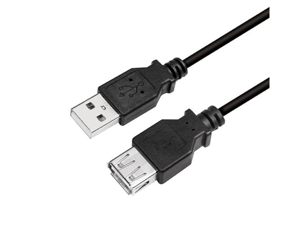 LogiLink CU0011B, 3 m, USB A, USB A, USB 2.0, 480 Mbit/s, Musta
