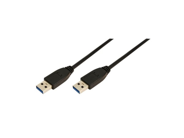LogiLink 3m USB A - USB A 3.0 M/M, 3 m, USB A, USB A, USB 3.2 Gen 1 (3.1 Gen 1), Hankjønn/hankjønn, Sort