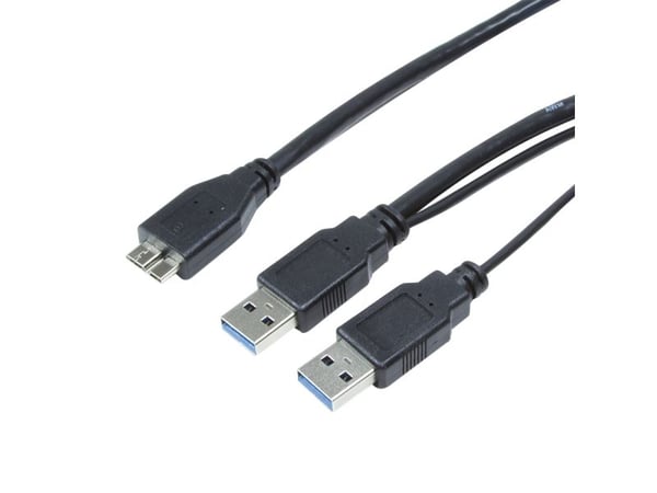 LogiLink - USB-kaapeli - Micro-USB Type B (han) til USB Type A, USB Type A (kun strøm) (han) - 60 cm - lajittelu
