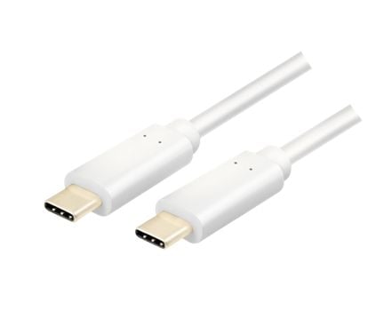 LogiLink - USB-kaapeli - USB-C (uros) - USB-C (uros) - USB 3.1 Gen 2 - 3 A - 1 m - valkoinen