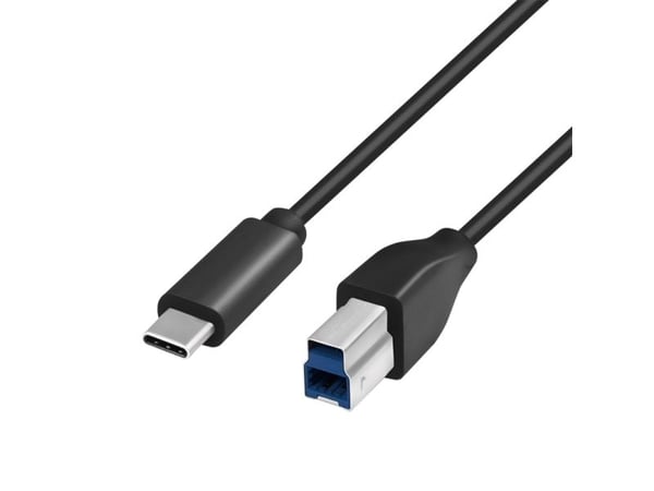 LogiLink CU0163, 2 m, USB C, USB B, USB 3.2 Gen 1 (3.1 Gen 1), 5 Gbit/s, Sort