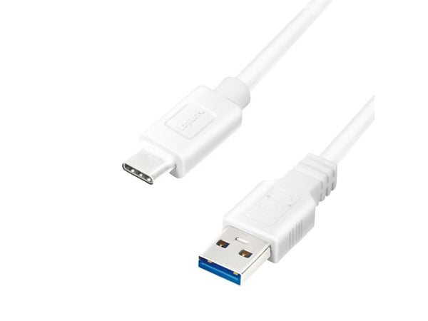 LogiLink CU0174, 1 m, USB A, USB C, USB 3.2 Gen 1 (3.1 Gen 1), 5 Gbit/s, Hvit