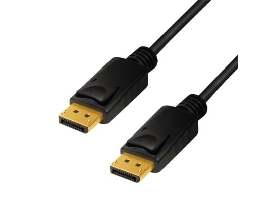 LogiLink CV0119, 1 m, DisplayPort, DisplayPort, Hankjønn, Hankjønn, Sort