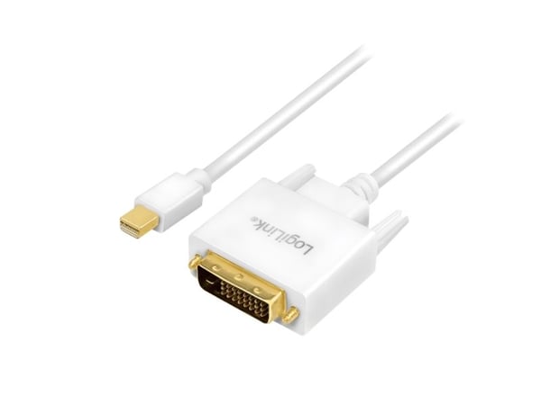 LogiLink CV0138, 3 m, Mini DisplayPort, DVI, Hankjønn, Hankjønn, Gull