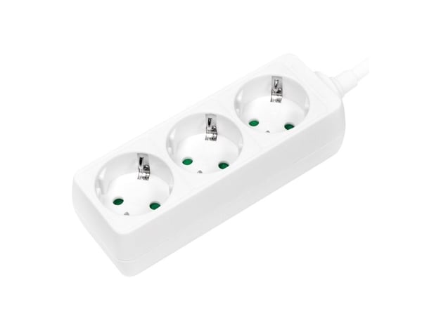 LogiLink LPS205, 1,4 m, Tyyppi F, Valkoinen, TÜV & GS, 3 AC-pistorasia(a), 250 V