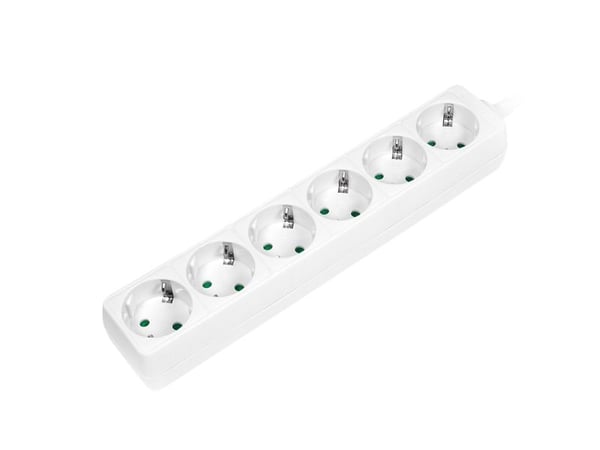 LogiLink LPS238, 1,5 m, Sisätila, IP20, Valkoinen, 6 AC-pistorasia(a), 250 V