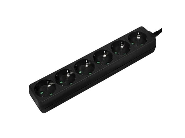 LogiLink LPS238B, 1,5 m, Sisätila, IP20, Musta, 6 AC-pistorasia(a), 250 V