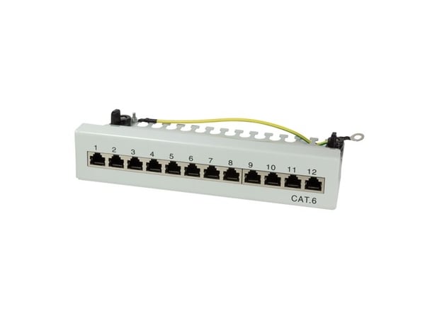 LogiLink NP0017A, Cat6, Telinekiinnitys, 1U, Harmaa, Terästä, RoHS