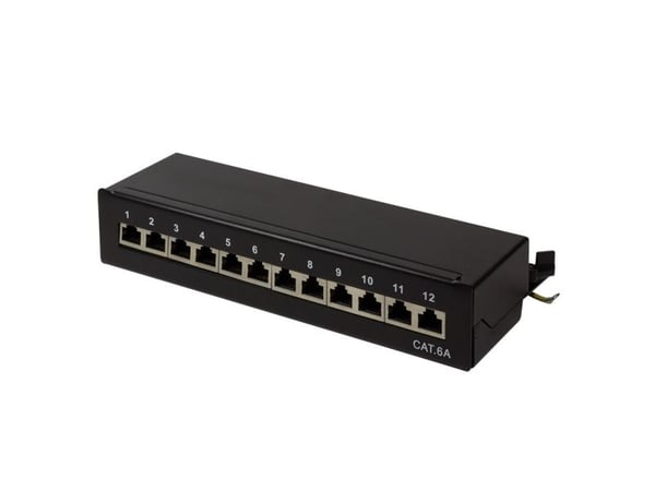 LogiLink NP0019B, 10 Gigabit Ethernet, 10000 Mbit/s, Cat6a, S/UTP (STP), Sort, Stål