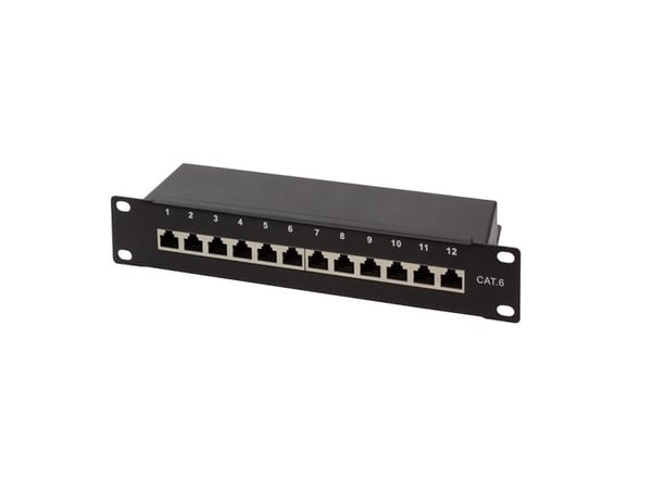 LogiLink NP0046, 10 Gigabit Ethernet, 10000 Mbit/s, Cat6a, Sort, Stål, Reolmontering