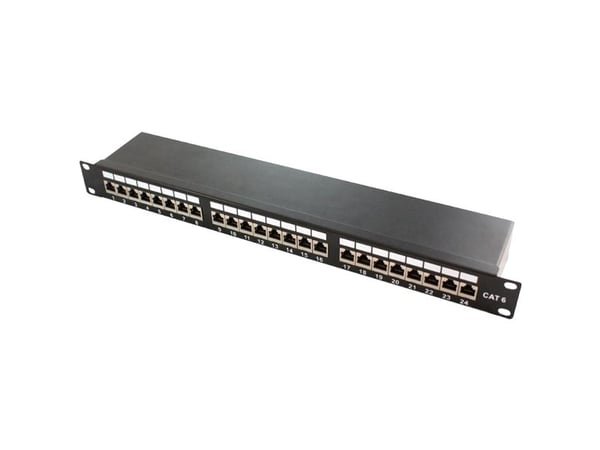 LogiLink - Koblingspanel - CAT 6a - STP - RJ-45 X 24 - svart, RAL 9005 - 1U - 19"