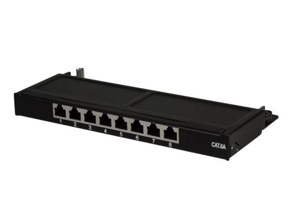 LogiLink NP0064B, 10 Gigabit Ethernet, RJ-45, Cat6a, Sort, Stål, Rackmontering