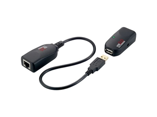 LogiLink USB 2.0 forlengersett, tvunnet par, svart Tilkobling: USB-A-plugg - RJ45-kobling, forlengelse opp til (UA0178)