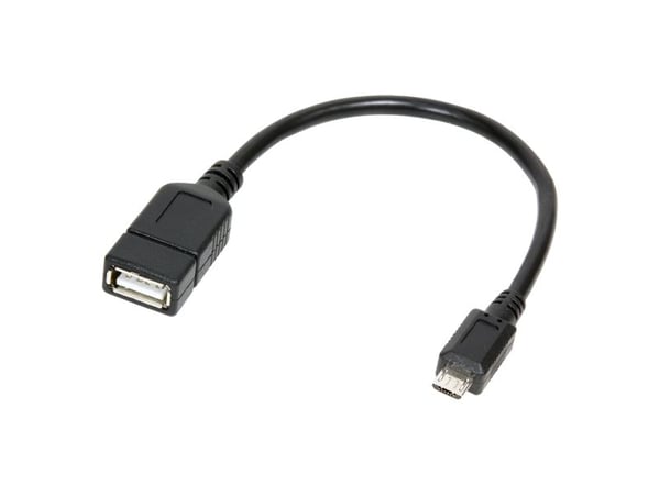LogiLink AA0035, 0,2 m, Micro-USB B, USB A, USB 2.0, Hankjønn/hunkjønn, Sort