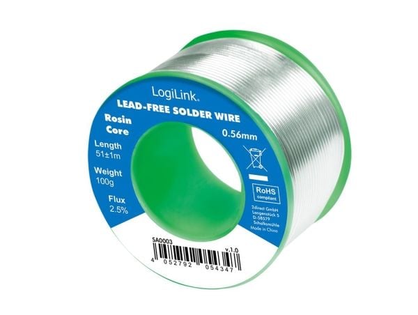 LogiLink SA0003, Loddetråd, Universel, 190 °C, Sølv, 45 mm, 45 mm, 45 mm