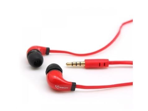 Sbox Technology kabelbundna stereohörlurar med mikrofon EP-038 (röd)