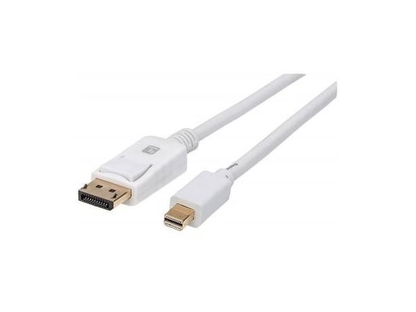 TECHly - DisplayPort-kabel - Mini DisplayPort (hann) til DisplayPort (hann) - 2 m - 4 Kx2K60 Hz-støtte - hvit
