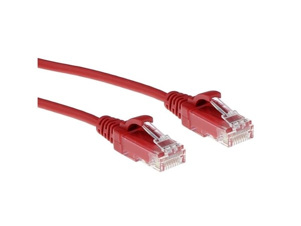 Rød 1,5 meter LSZH U/UTP CAT6 slimline patchkabel snagless med RJ45-kontakter
