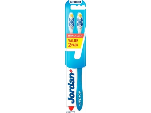 JORDAN_Total Clean Tannbørste Medium 2 stk.
