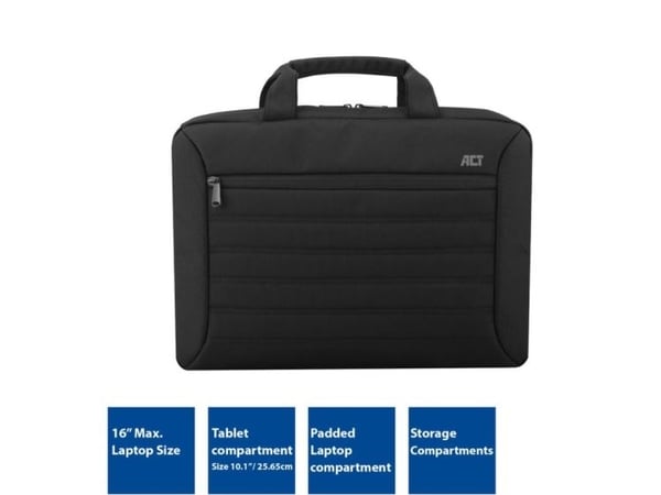 ACT Urban notebooktas 40,6 cm (16") Aktetas Zwart