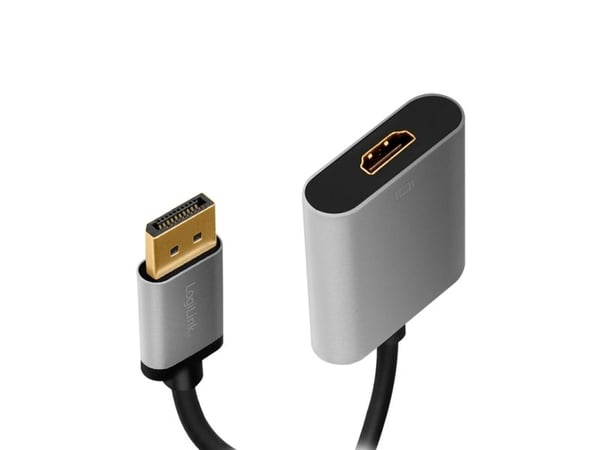 LogiLink CDA0108, 0,15 m, DisplayPort, HDMI, Hankjønn, Hunkjønn, Rett
