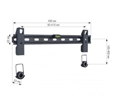 Techly ICA-PLB 139M, 58,4 cm (23"), 139,7 cm (55"), 50 kg, 400 x 400 mm, 400 x 400 mm, Svart