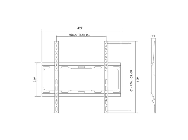 LogiLink BP0011, 81,3 cm (32"), 139,7 cm (55"), 40 kg, 200 x 100 mm, 400 x 400 mm, Sort