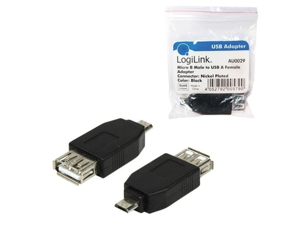 LogiLink - USB-sovitin - USB (hun) til Micro-USB Type B (han) - USB 2.0 - lajittelu - lajittelu