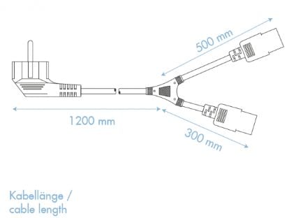 LogiLink 1.5m, Schuko-C13/2xIEC C13, M/F, 1.5 m, CEE7/14, C13-kontakt