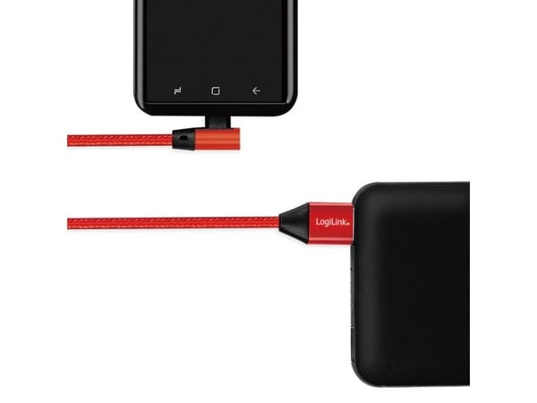 LogiLink CU0146, 1 m, USB A, USB C, USB 2.0, Punainen