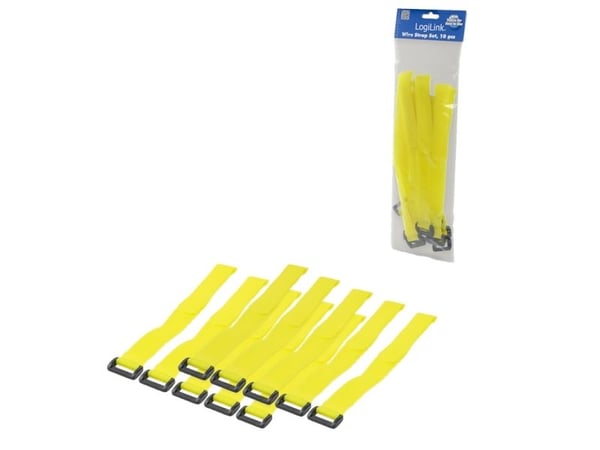 LogiLink - Kabelfestebånd - 30 cm - gul (en pakke 10)