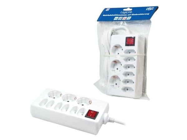 LogiLink LPS201, 1,5 m, IP20, Valkoinen, RoHS, 9 AC-pistorasia(a), 250 V