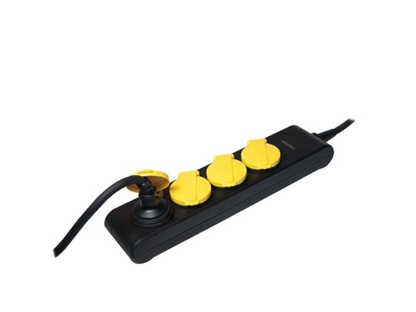 LogiLink LPS212, 1,4 m, IP44, Muovi, Musta, Keltainen, 4 AC-pistorasia(a), 16 A