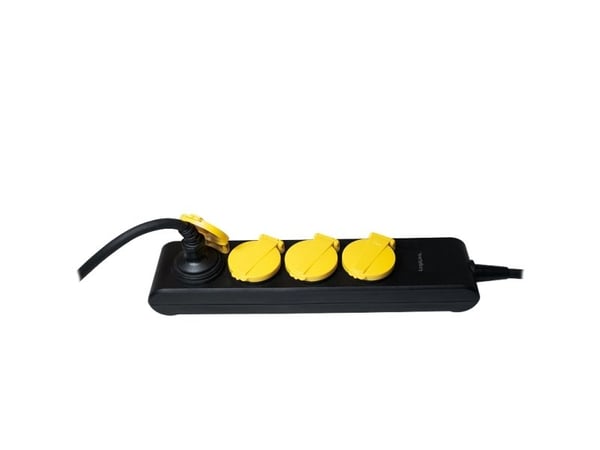 LogiLink LPS212, 1,4 m, IP44, Muovi, Musta, Keltainen, 4 AC-pistorasia(a), 16 A