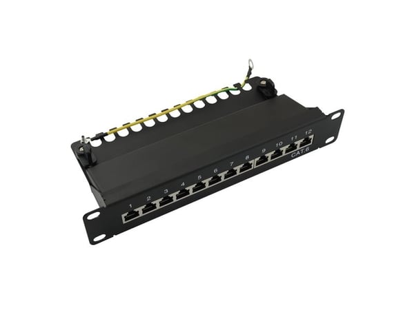 LogiLink NP0046, 10 Gigabit Ethernet, 10000 Mbit/s, Cat6a, Sort, Stål, Reolmontering