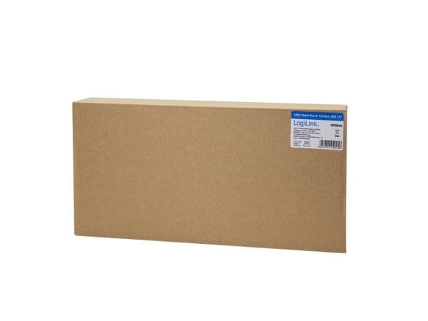 LogiLink NP0046, 10 Gigabit Ethernet, 10000 Mbit/s, Cat6a, Telinekiinnitys, 1U, Musta