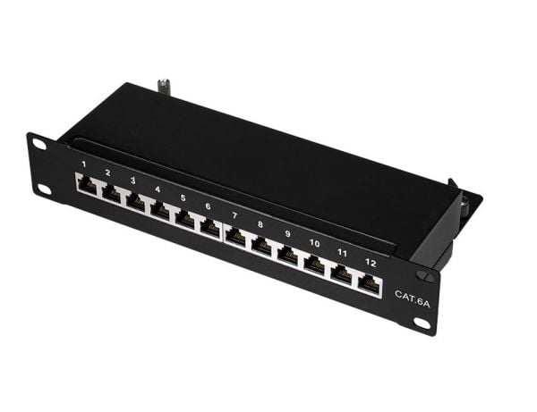 LogiLink NP0052B, 10 Gigabit Ethernet, 10000 Mbit/s, Cat6a, S/UTP (STP), Telinekiinnitys, 1U