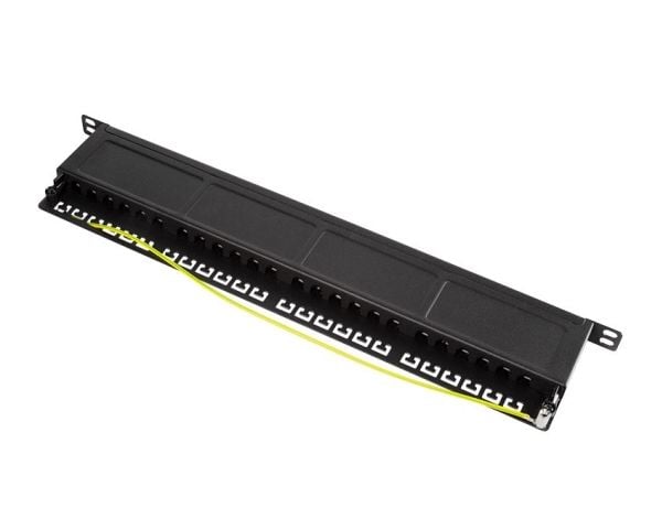 LogiLink NP0063, 40 Gigabit Ethernet, Cat6a, Sort, Metall, 0,5U