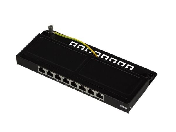 LogiLink NP0064B, 10 Gigabit Ethernet, RJ-45, Cat6a, Sort, Stål, Rackmontering