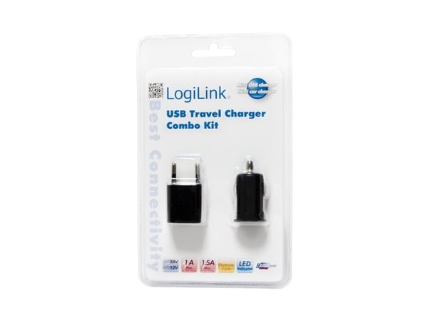 LogiLink PA0076, Universell, Automatisk/innendørs, 12-24 V, 5 V, 1 A, Sort