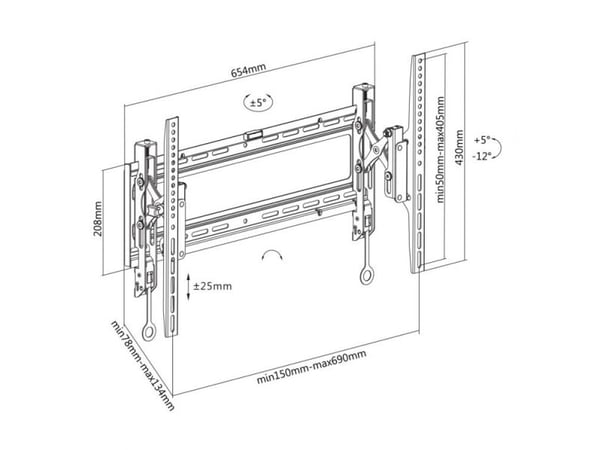 SBOX TILT SEIN?TELINE SEINÄKIINNIKE 37-80" 70KG HD