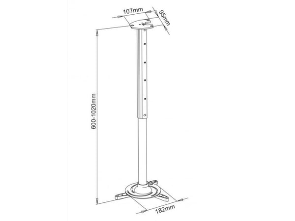 SBox projektorbeslag i sort - 600 - 1020 mm - Maks 15 kg