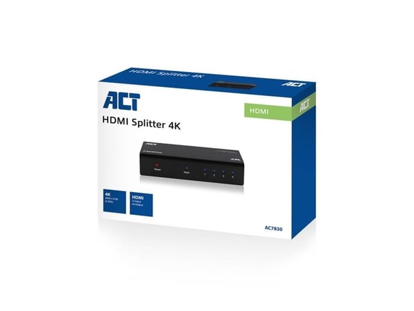 ACT 1x4 HDMI-splitter - stöd för 3D och 4K
