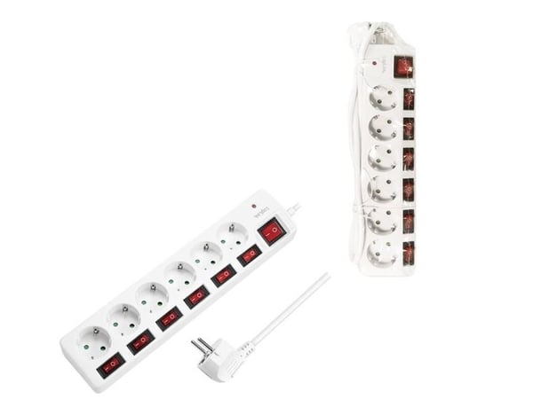 LogiLink LPS250, 1,5 m, 6 AC-pistorasia(a), Sisätila, Tyyppi F, Type F (CEE 7/4), IP20