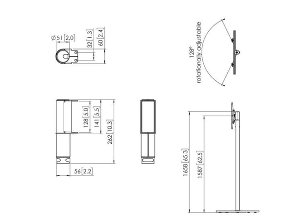 Vogels Turn Unit golvstativ PFA 9148