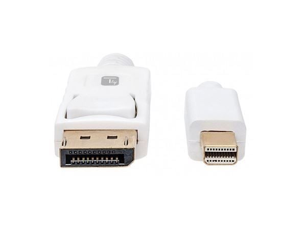 TECHly - DisplayPort-kabel - Mini DisplayPort (hann) til DisplayPort (hann) - 2 m - 4 Kx2K60 Hz-støtte - hvit