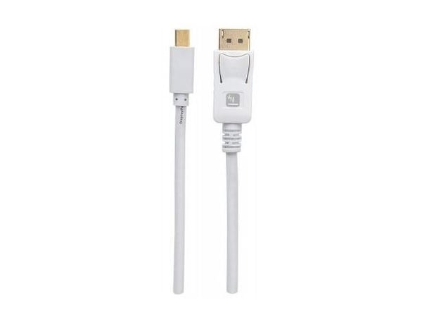 TECHly - DisplayPort-kabel - Mini DisplayPort (hann) til DisplayPort (hann) - 2 m - 4 Kx2K60 Hz-støtte - hvit