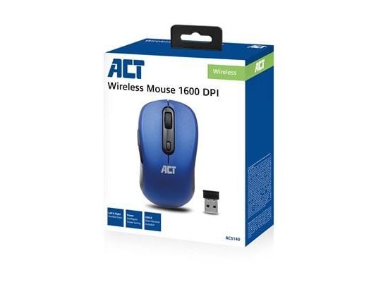 ACT trådløs mus 1000/1600 DPI BLU