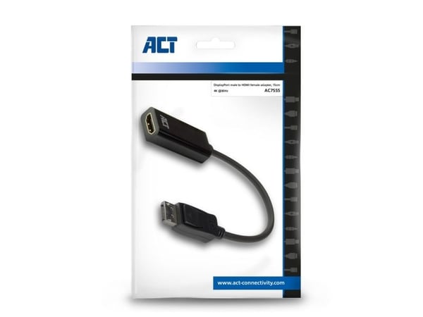 ACT DisplayPort naar HDMI female adapter, 4K, Zip Bag
